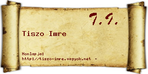 Tiszo Imre névjegykártya